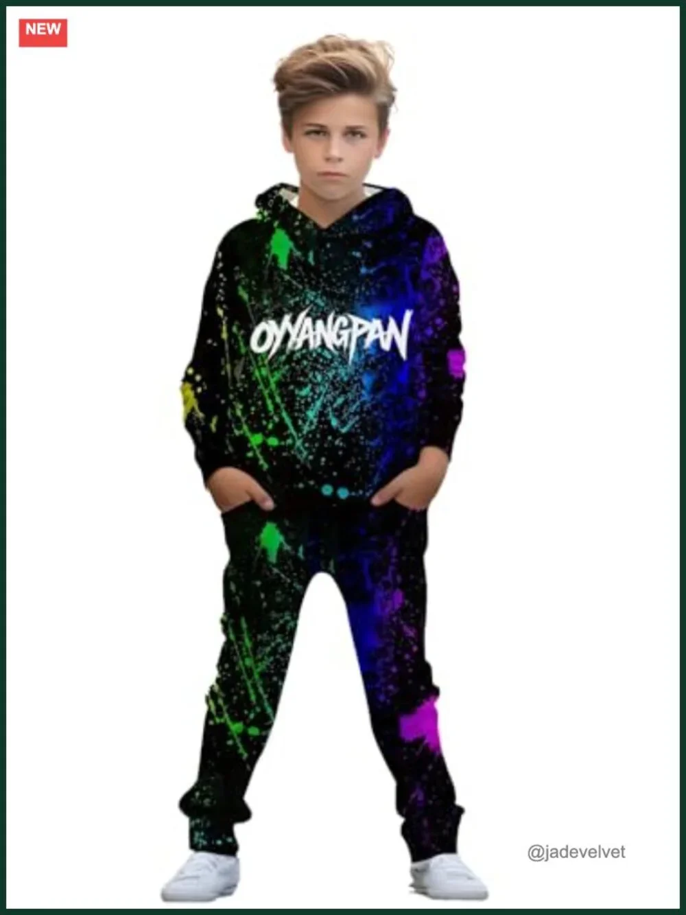 2-Piece Hoodie & Jogger Set Boys Lightweight Non-Fleece Fall Spring Outfit